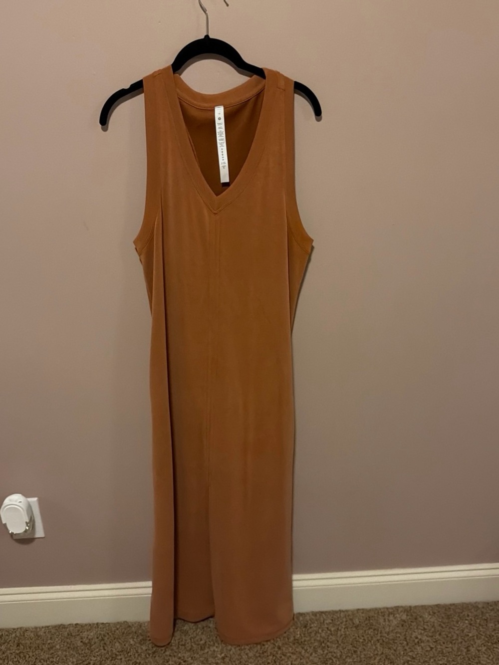 lululemon athletica Sleeveless V-Neck Maxi Dress in Rust Brown